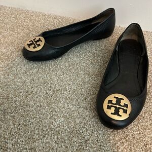 Tory Burch Leather Logo Medallion Flats